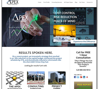 Home page of Apex Project Consulting